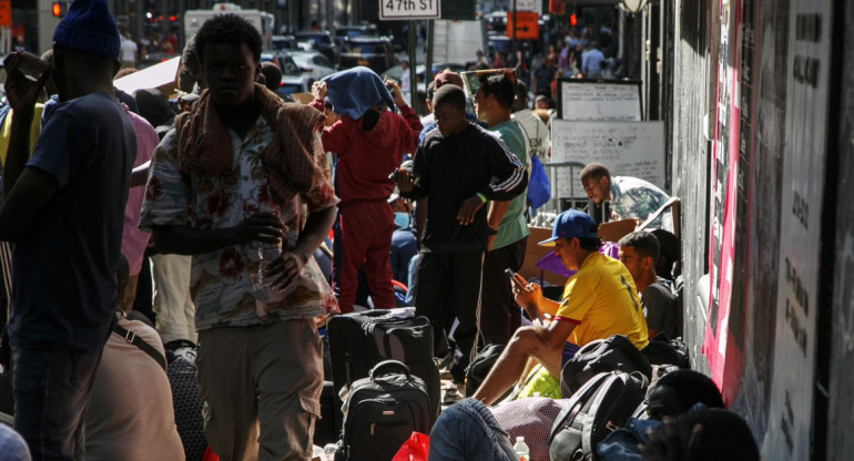 Crisis migratoria en Nueva York. Foto: EFE