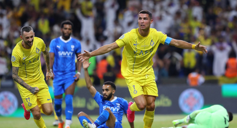 Cristiano Ronaldo consiguió su primer título en Arabia Saudita. Foto: Twitter @AlNassrFC_EN.