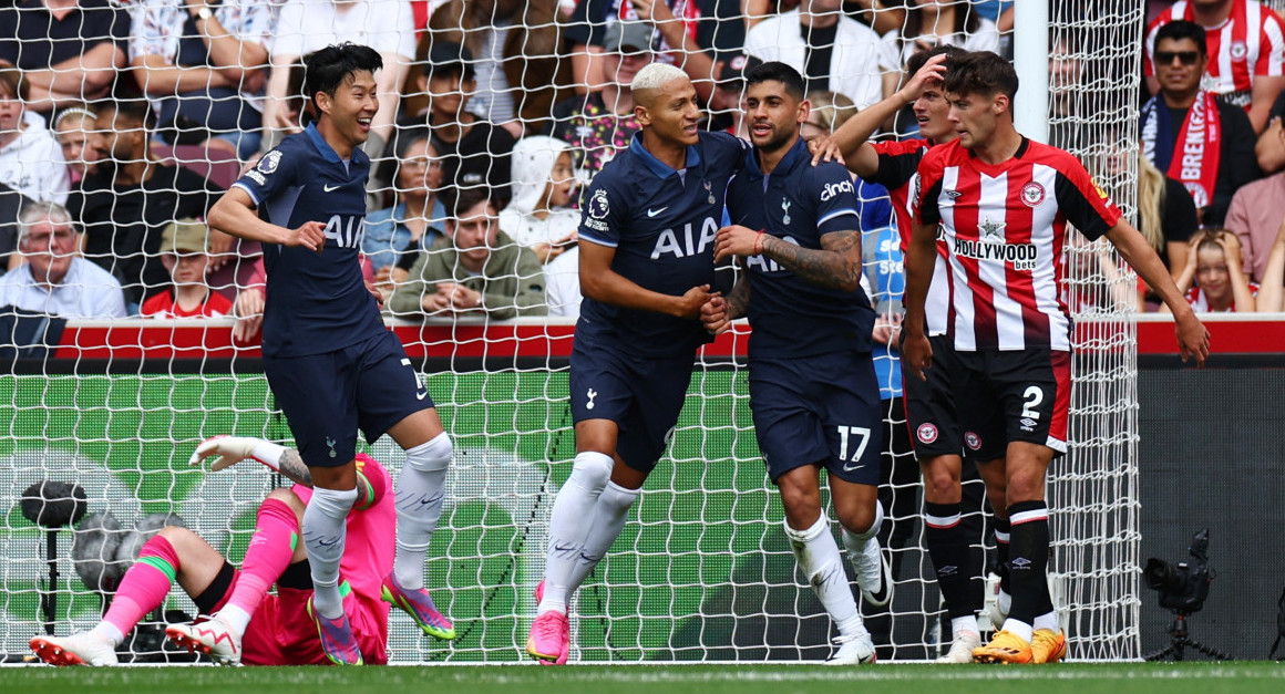 El festejo de Cristian "Cuti" Romero contra Southampton. Foto: Reuters.