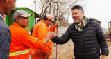 Gustavo Menéndez celebró el inicio de la pavimentación en el km 34 y 1/2 de la Ruta 40. Foto: Twitter.