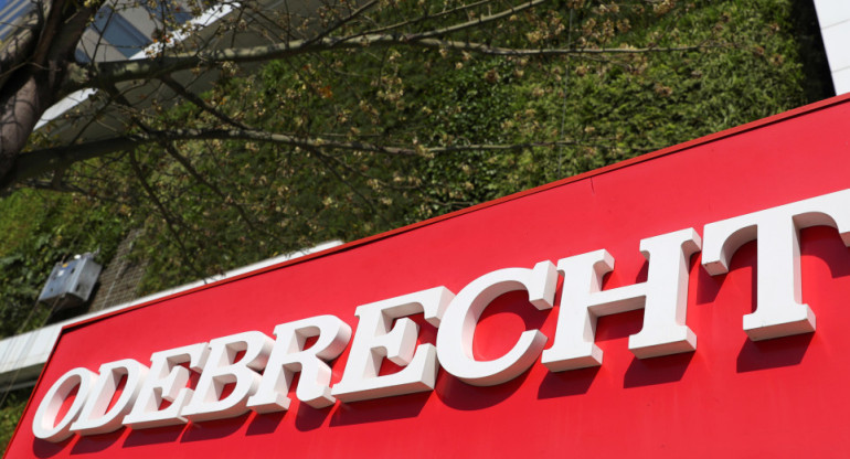 Logotipo corporativo del conglomerado de construcción Odebrecht SA. Foto: Reuters.