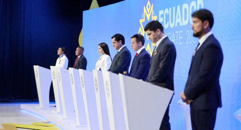 Debate de los candidatos presidenciales de Ecuador. Foto: Reuters.