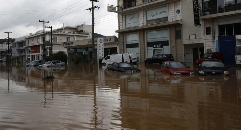 Grecia afronta el efecto de las lluvias torrenciales. EFE.