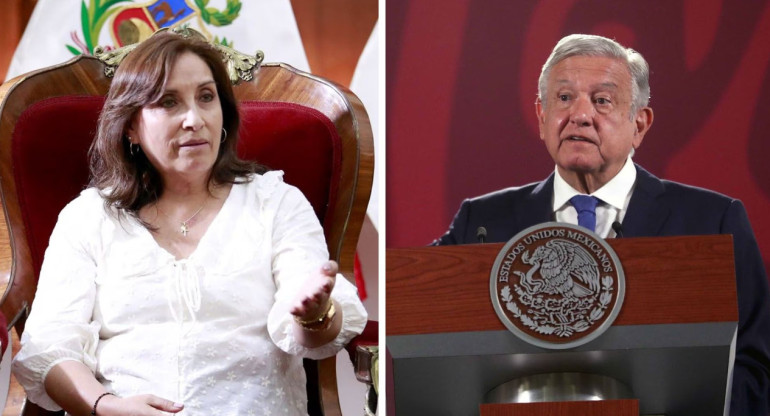 Dina Boluarte y Andrés López Obrador. Foto: EFE