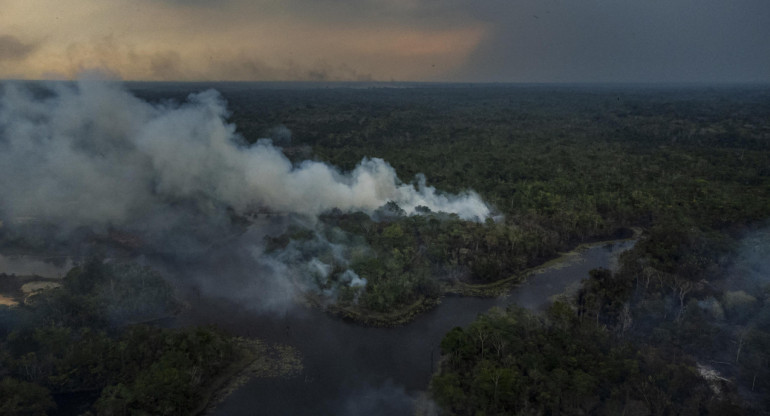Los incendios se disparan en el centro de la Amazonía brasileña. Foto EFE.