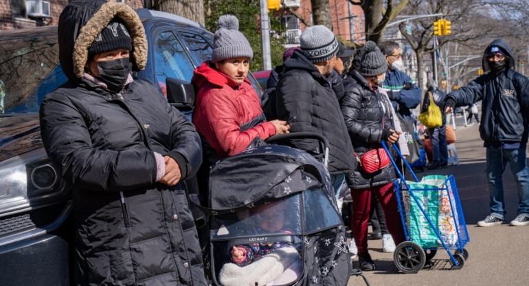 Migrantes en Nueva York. Foto: EFE