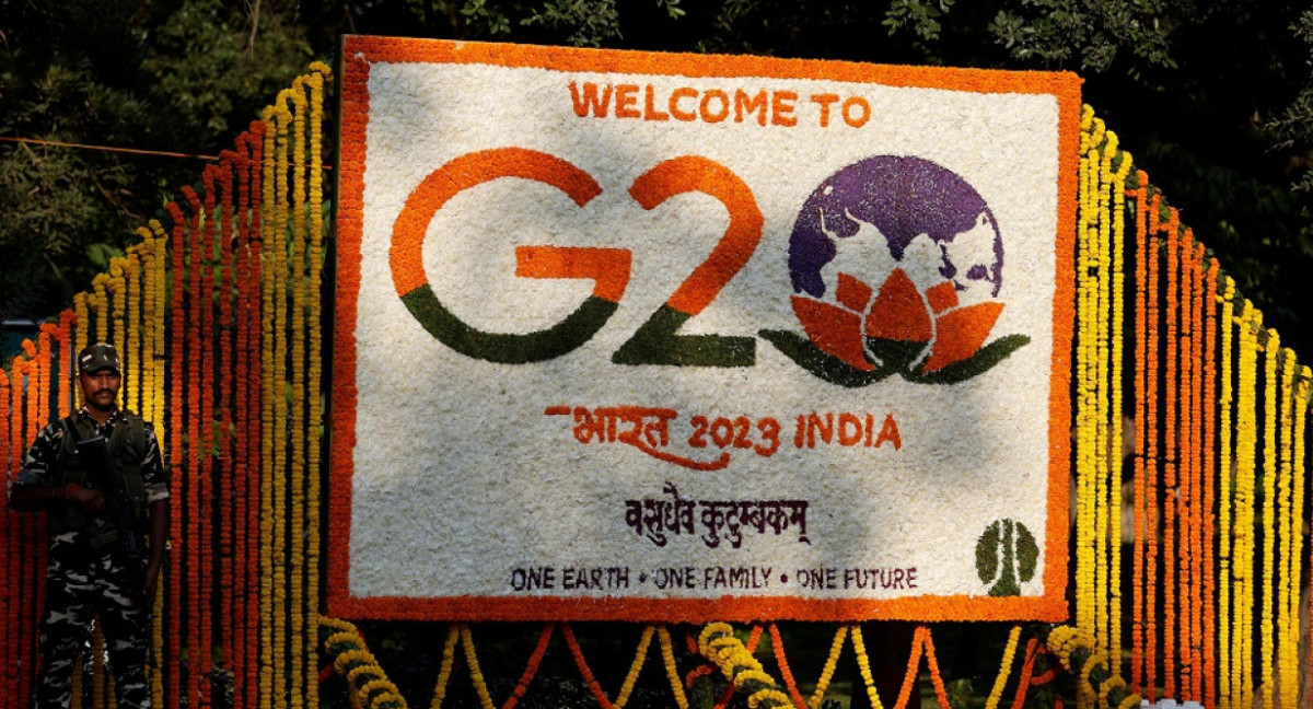 Cartel de bienvenida a la Cumbre del G20. Foto: Reuters.