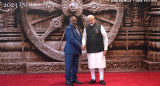 Azali Assoumani, presidente de la Unión Africana, y Narendra Modi, primer ministro de India. Foto: EFE.