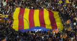 Manifestación independentista por la Diada del 11 de septiembre. Foto: EFE