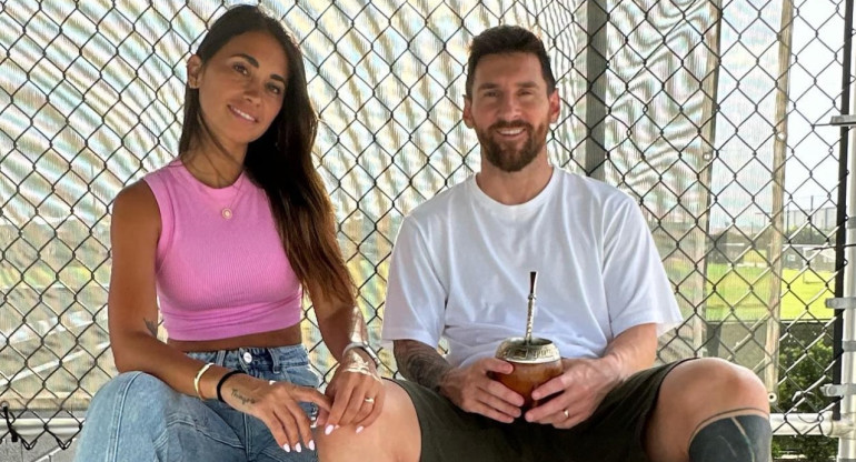Lionel Messi y Antonela Roccuzzo. Foto: Instagram.