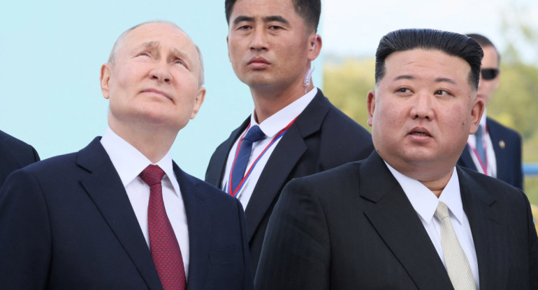 Kim Jong-Un y Vladimir Putin. Foto: Reuters.