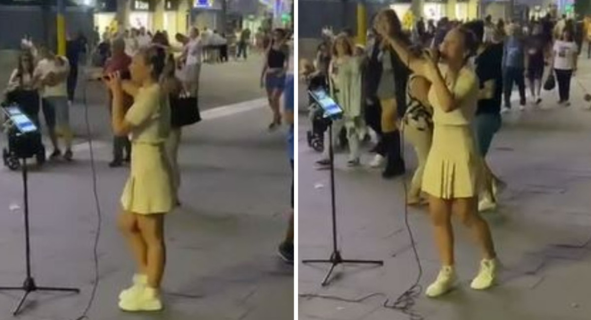 Naila Molina, la joven que se viralizó en TikTok por su canto en las calles de Italia. Foto: captura de pantalla.