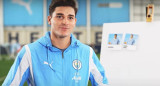 Julián Álvarez participó de un divertido ping-pong en Manchester City. Foto: captura de video.