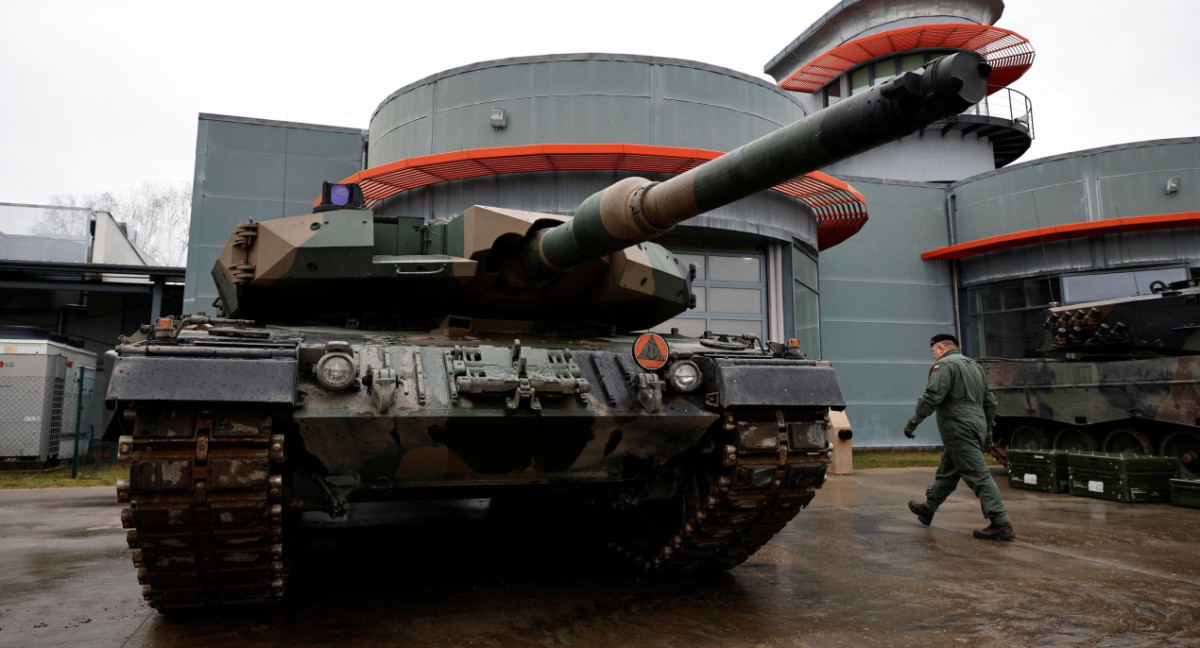 Tanque de guerra Leopard. Foto: NA.