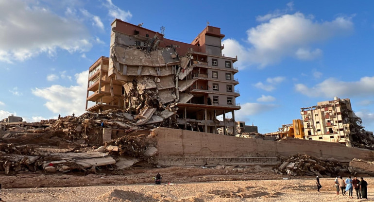 Destrozos en Libia a causa de las inundaciones. Foto: EFE