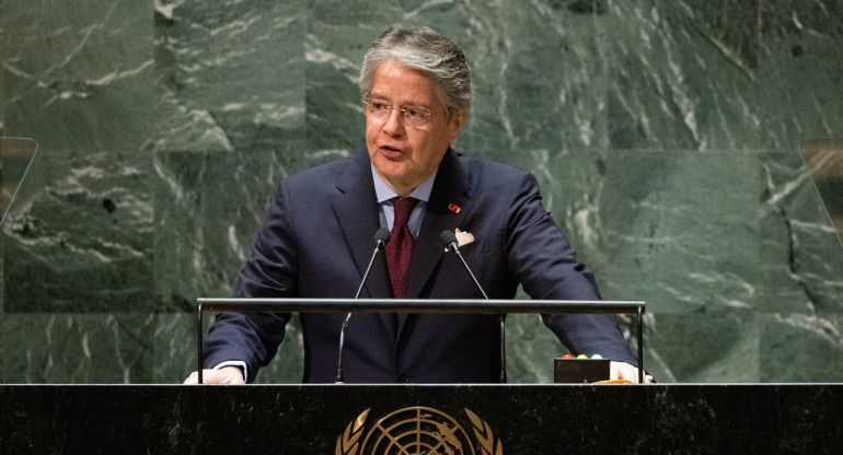Guillermo Lasso en la Asamblea General de la ONU. Foto: Reuters.