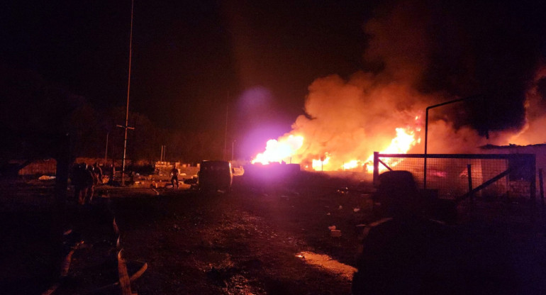 Explosión en Nagorno Karabaj. Foto: Reuters.