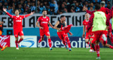 Braian Martínez estampó el 2-0 final; Racing Club vs Independiente. Foto: Télam.