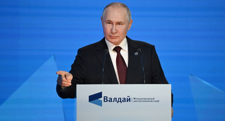 Vladimir Putin en el foro internacional realizado en Valdái. Foto: Reuters.