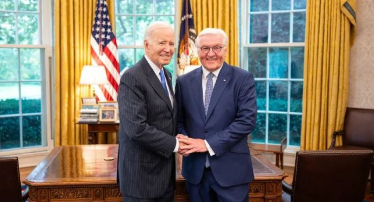 Joe Biden y Frank-Walter Steinmeier en la Casa Blanca. Foto: Reuters.