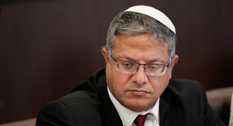 El ministro de Seguridad Nacional de Israel, Itamar Ben Gvir. Foto: Reuters.
