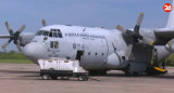 Avión Hércules de la Fuerza A´rea Argentina. Foto: Canal 26.