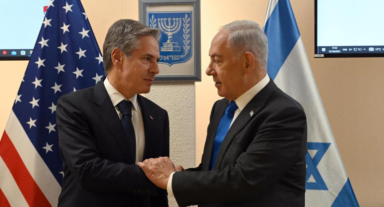 Antony Blinken y Benjamin Netanyahu. Foto: EFE.