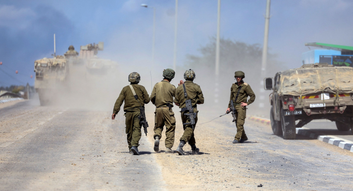 Soldados israelíes en la Franja de Gaza. Foto: NA.