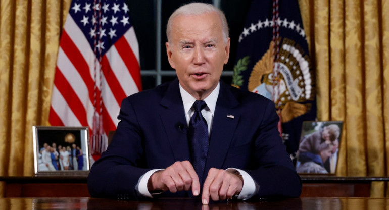 Joe Biden habló en cadena nacional sobre el conflicto entre Israel y Palestina. Foto: Reuters.