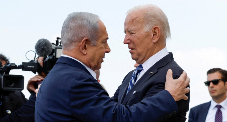 Joe Biden y el primer ministro israelí, Benjamin Netanyahu. Archivo Reuters