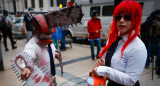 Simpatizantes de Javier Milei en el búnker. Foto: EFE.