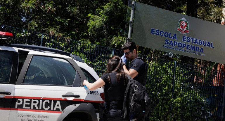 Tiroteo en una escuela de San Pablo. Foto: EFE.