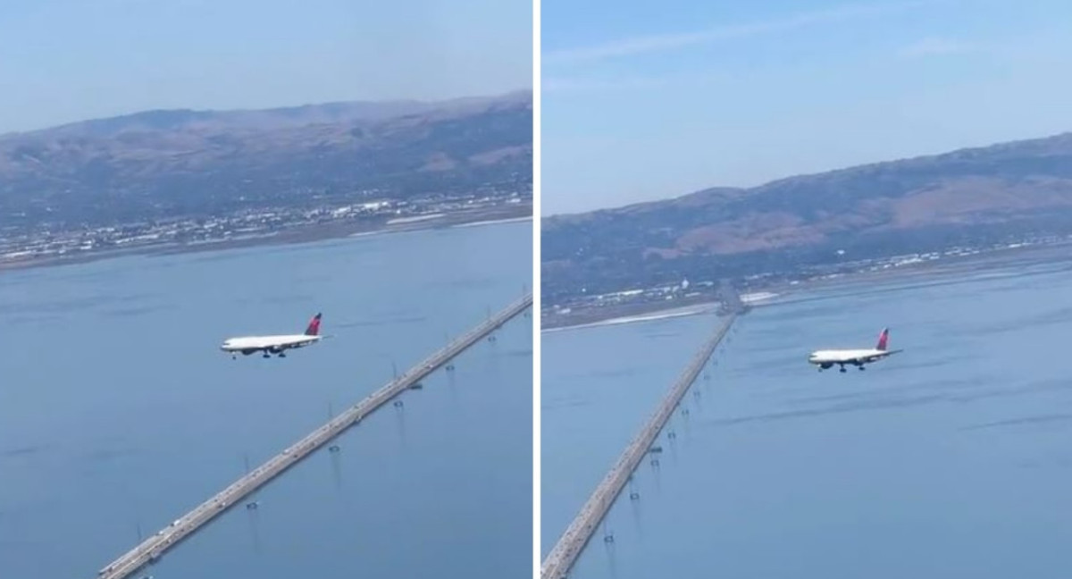 La imagen de un "avión congelado" se viralizó en X. Foto: captura de video.