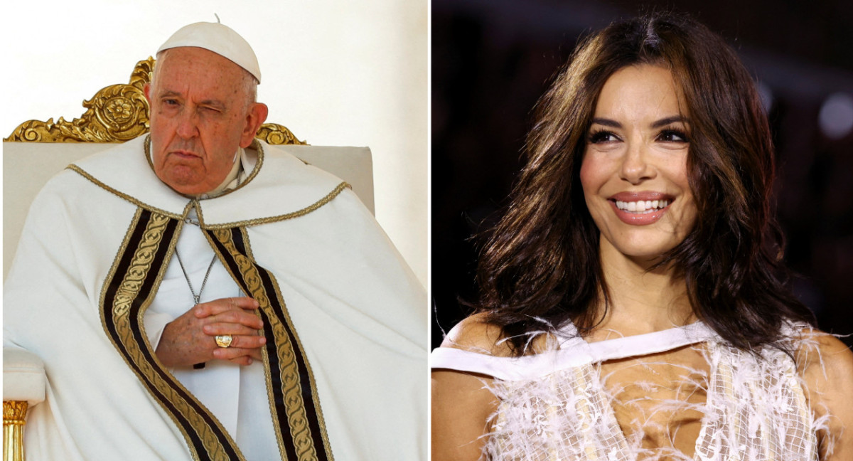 El papa Francisco y Eva Longoria. Fotos: Reuters.