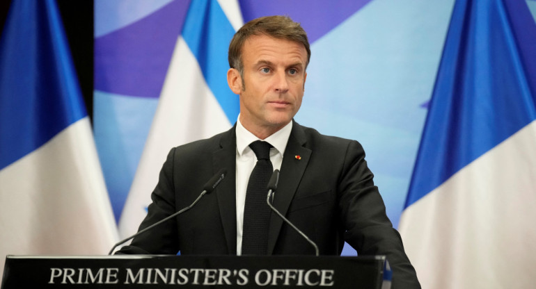 Emmanuel Macron en Israel. Foto: REUTERS.