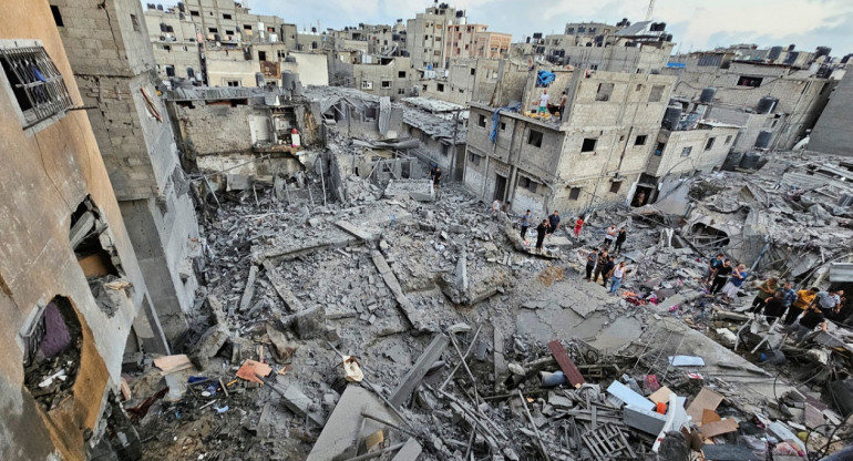 La destrucción en la Franja de Gaza tras los bombardeos de Israel. Foto: Reuters.