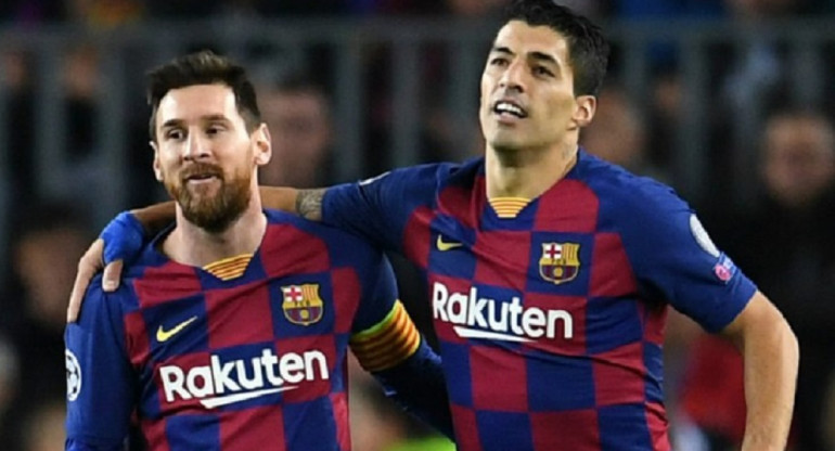 Lionel Messi y Luis Suárez en Barcelona. Foto: NA.
