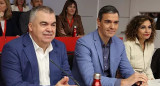 Santos Cerdán junto a Pedro Sánchez y María Jesús Montero. Foto: EFE.