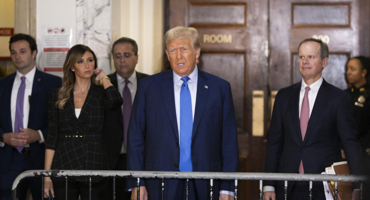 Donald Trump en su llegada al tribunal de Nueva York. Foto: EFE