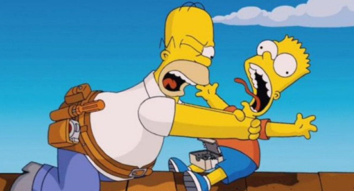 Agresión de Homero Simpsons a Bart. Foto: NA.