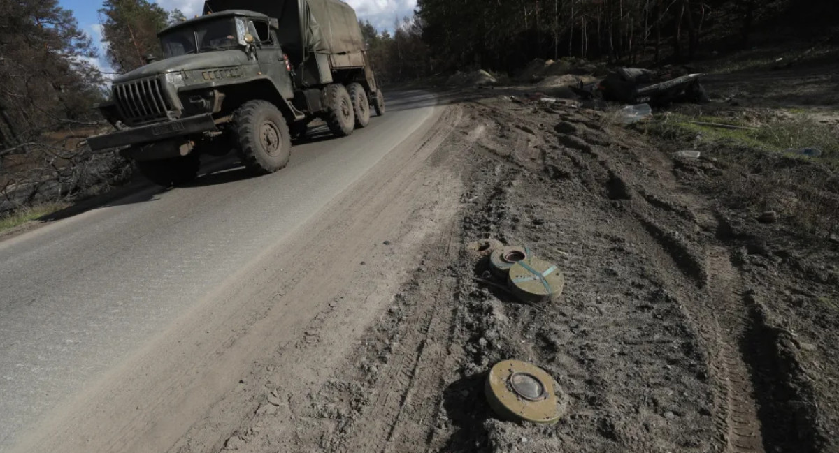 Minas terrestres en territorio ucraniano. Foto: EFE.
