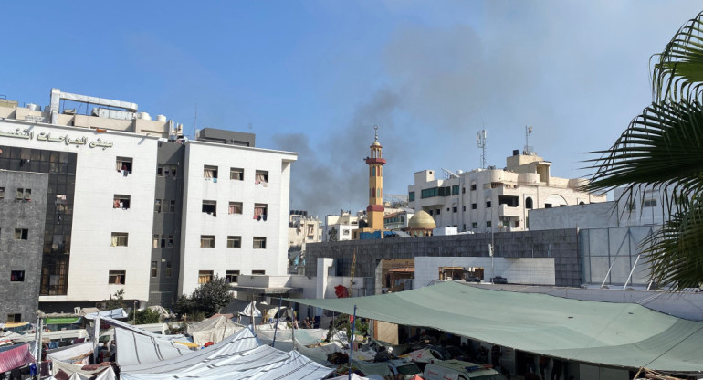 Instalación del complejo hospitalario Al Shifa en Gaza. Foto: Reuters.