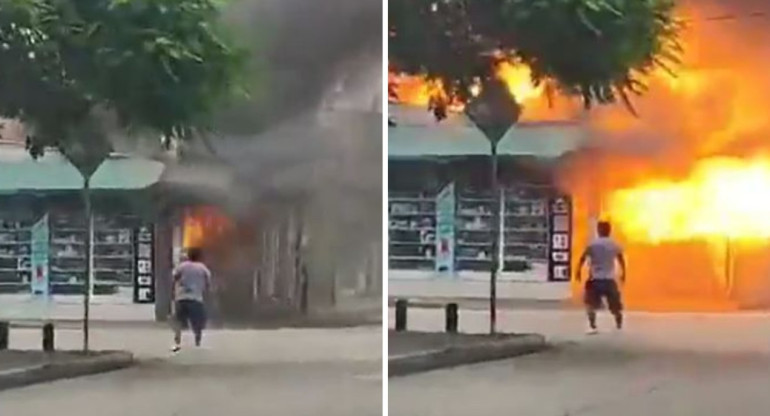 La explosión en un restaurante de Guayaquil. Foto: captura de pantalla.