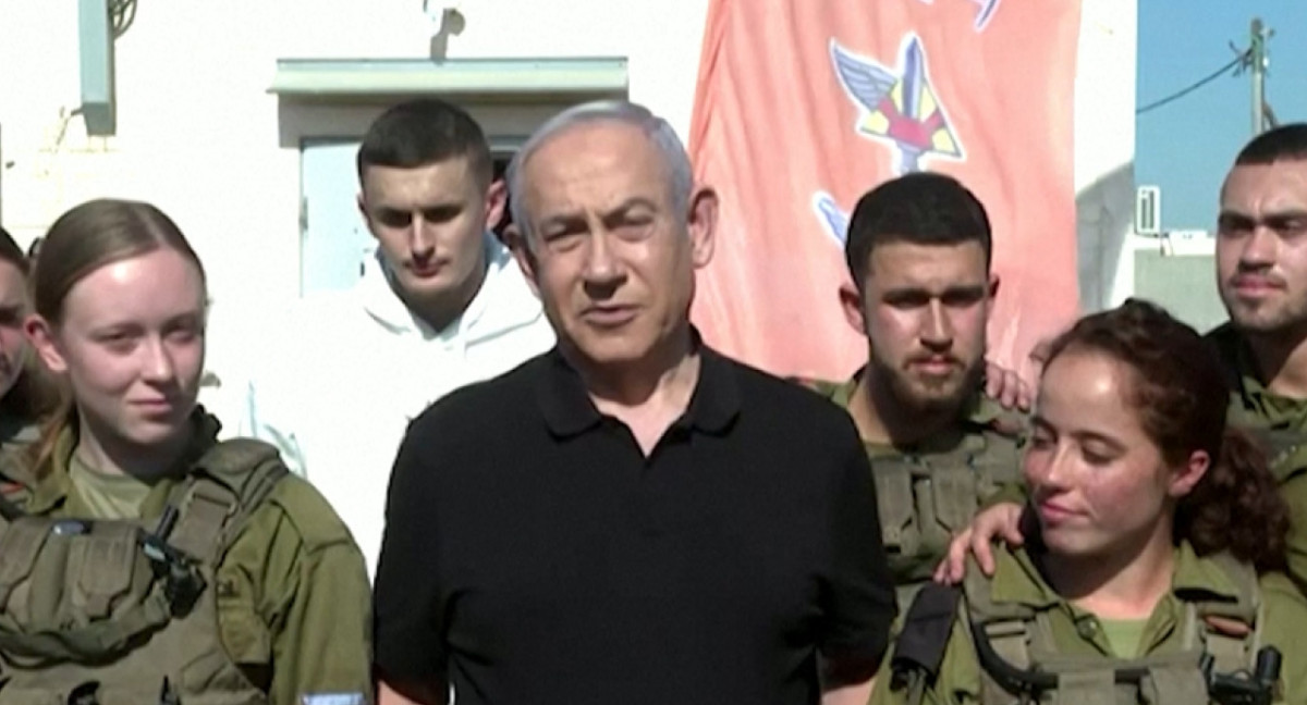 Benjamin Netanyahu, tras el asalto al hospital Al Shifa de Gaza. Foto: Captura de video.