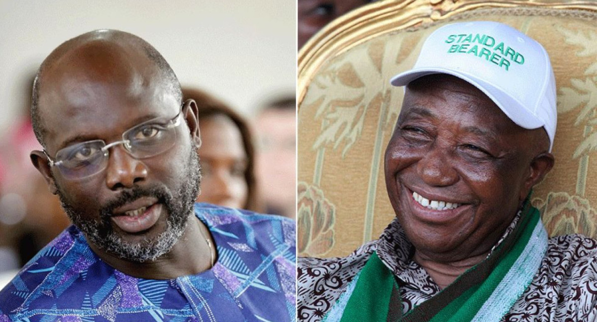 George Weah y Joseph Boakai, candidatos a presidente de Liberia.