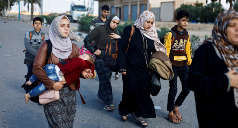 Desplazados en la Franja de Gaza. Foto: Reuters.