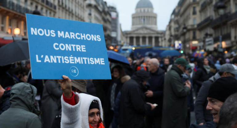 Marcha contra el antisemitismo en Francia. Foto: Reuters