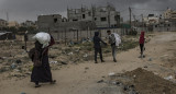 Refugiados palestinos en el campo de Khan Younis, Gaza. Foto: EFE.