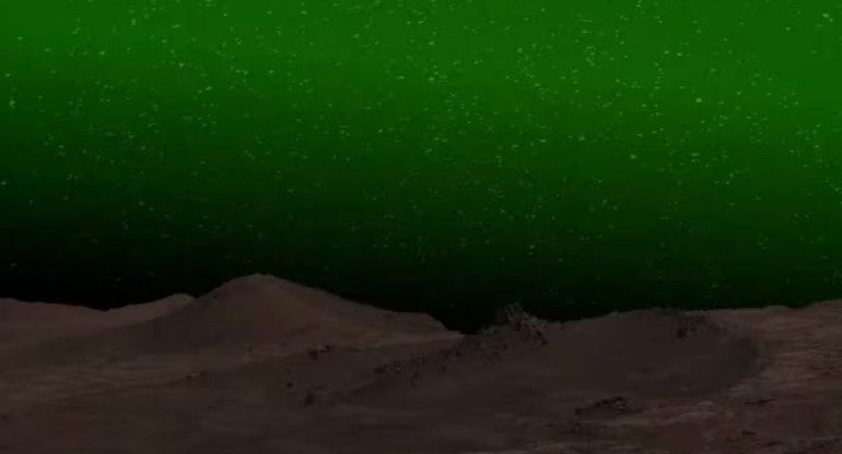 Detectaron por primera vez un resplandor verde iluminando el cielo de Marte. Foto: Twitter