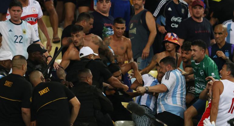 Incidentes en el Brasil - Argentina por Eliminatorias. Foto: REUTERS.